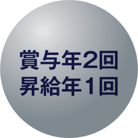 賞与年2回・昇給年1回